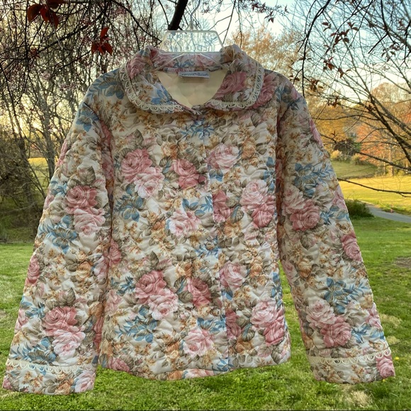 Vintage Miss Elaine Quilted Floral Jacket - Picture 5 of 6